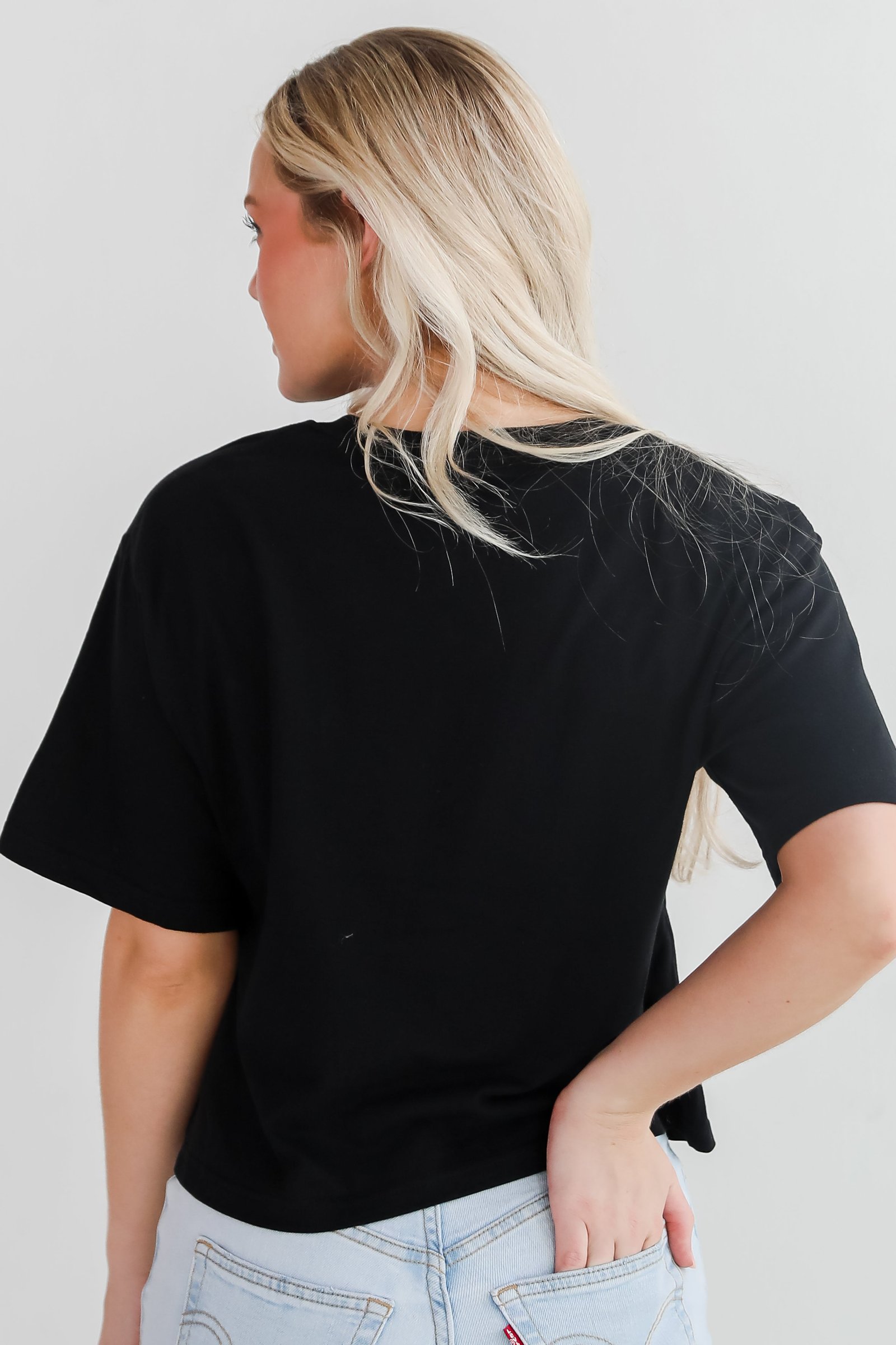 Black Georgia Block Letter Cropped Tee