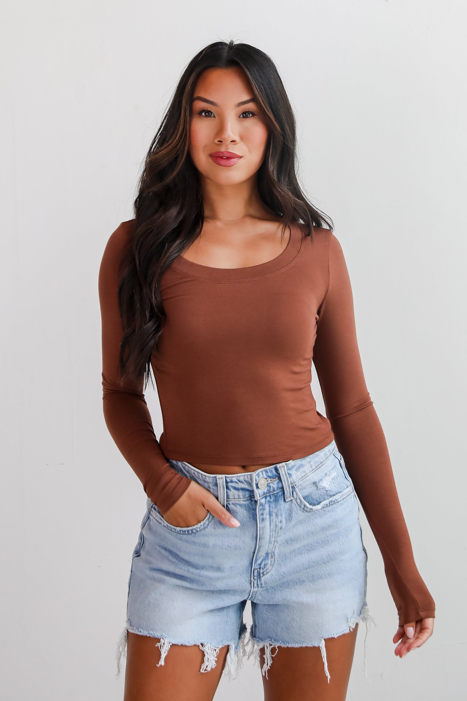 Sloane Everyday Cropped Long Sleeve Top - DU DEAL