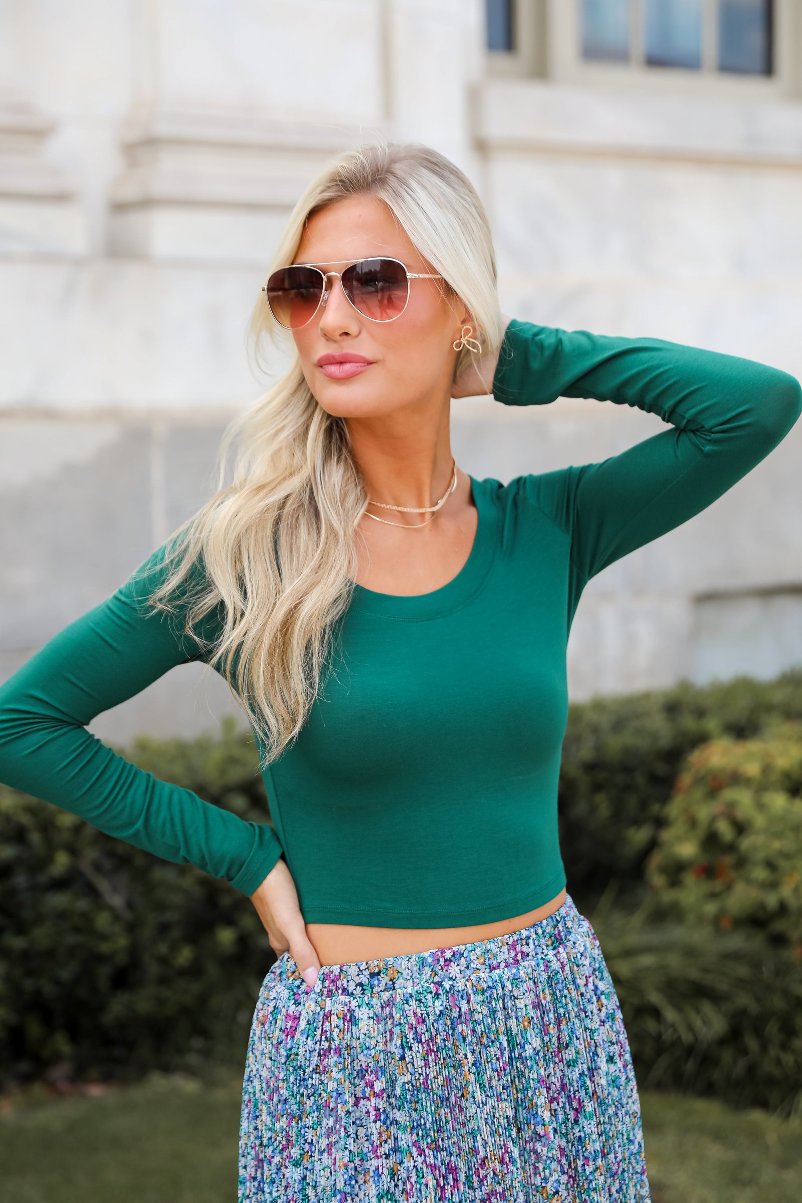 Sloane Everyday Cropped Long Sleeve Top - DU DEAL